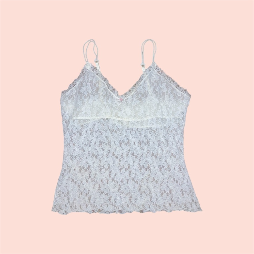 White Floral Lace Tank Top